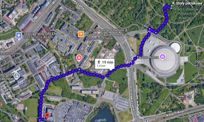 A photograph of an article entitled Trasa biegu "Run for Kids Vision"